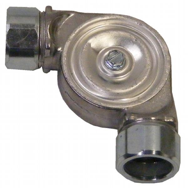 Codo con conexión para tubería del sistema de supresión de incendios Buckeye Kitchen Mister.