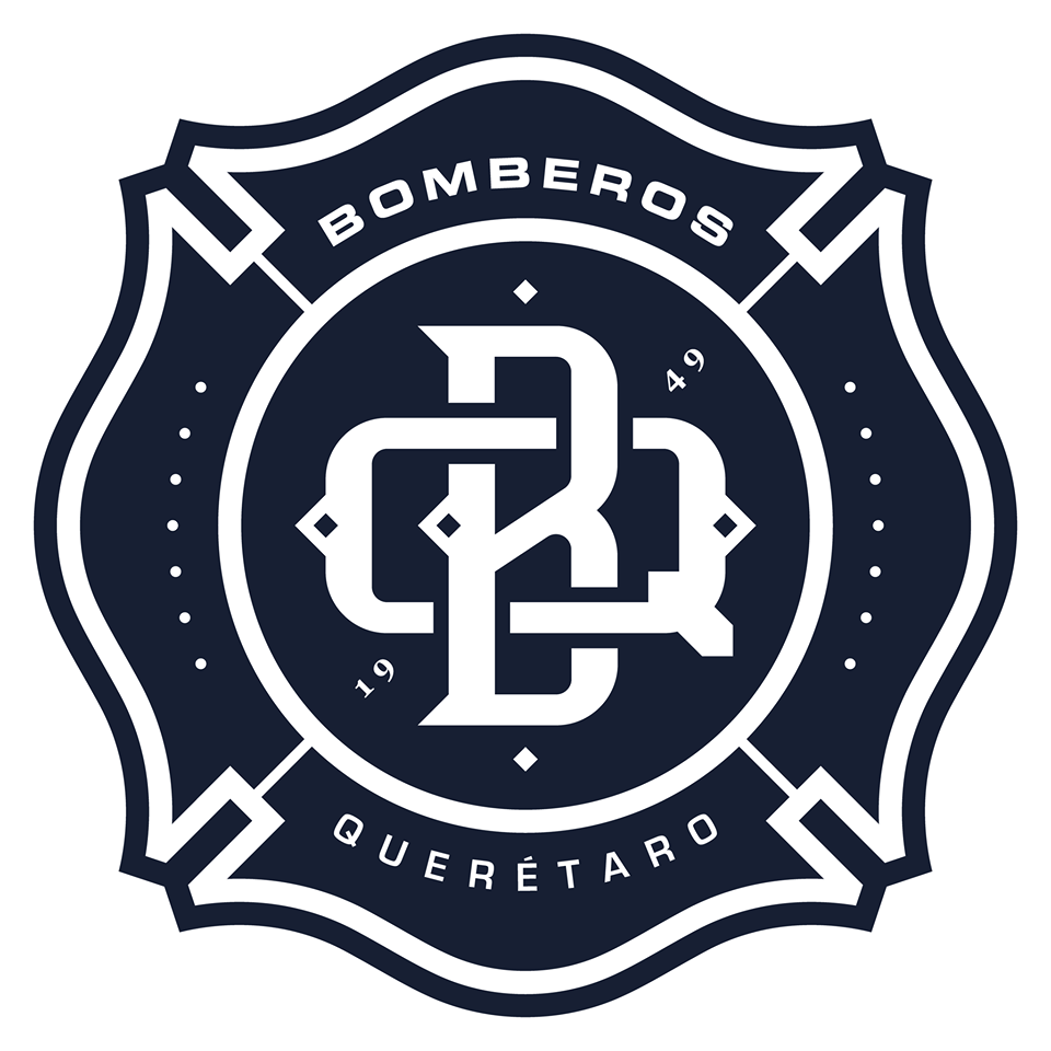 Logotipo oficial de Bomberos Querétaro con emblema circular y las iniciales CBQ, símbolo del cuerpo de bomberos del estado de Querétaro.