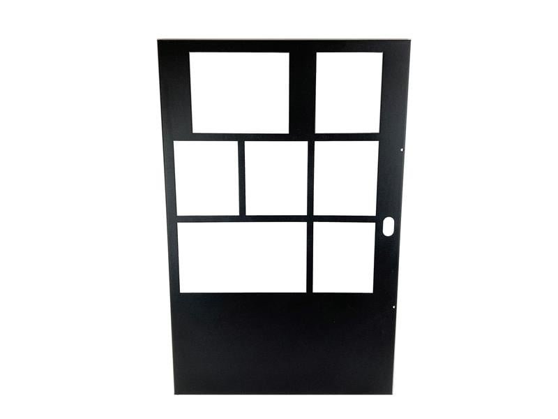 Puerta interna metálica E3ID2-C color negro con ventanas para módulos de sistema de alarma contra incendio