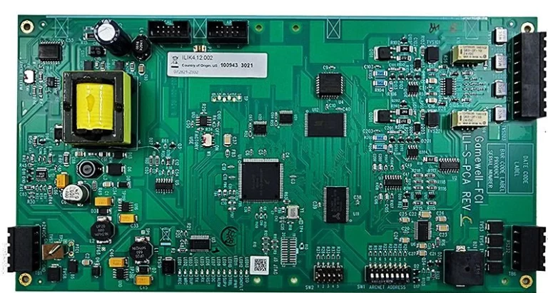 Tarjeta electrónica ILI-S-E3 para sistema de alarma contra incendio con circuito de comunicación y componentes electrónicos