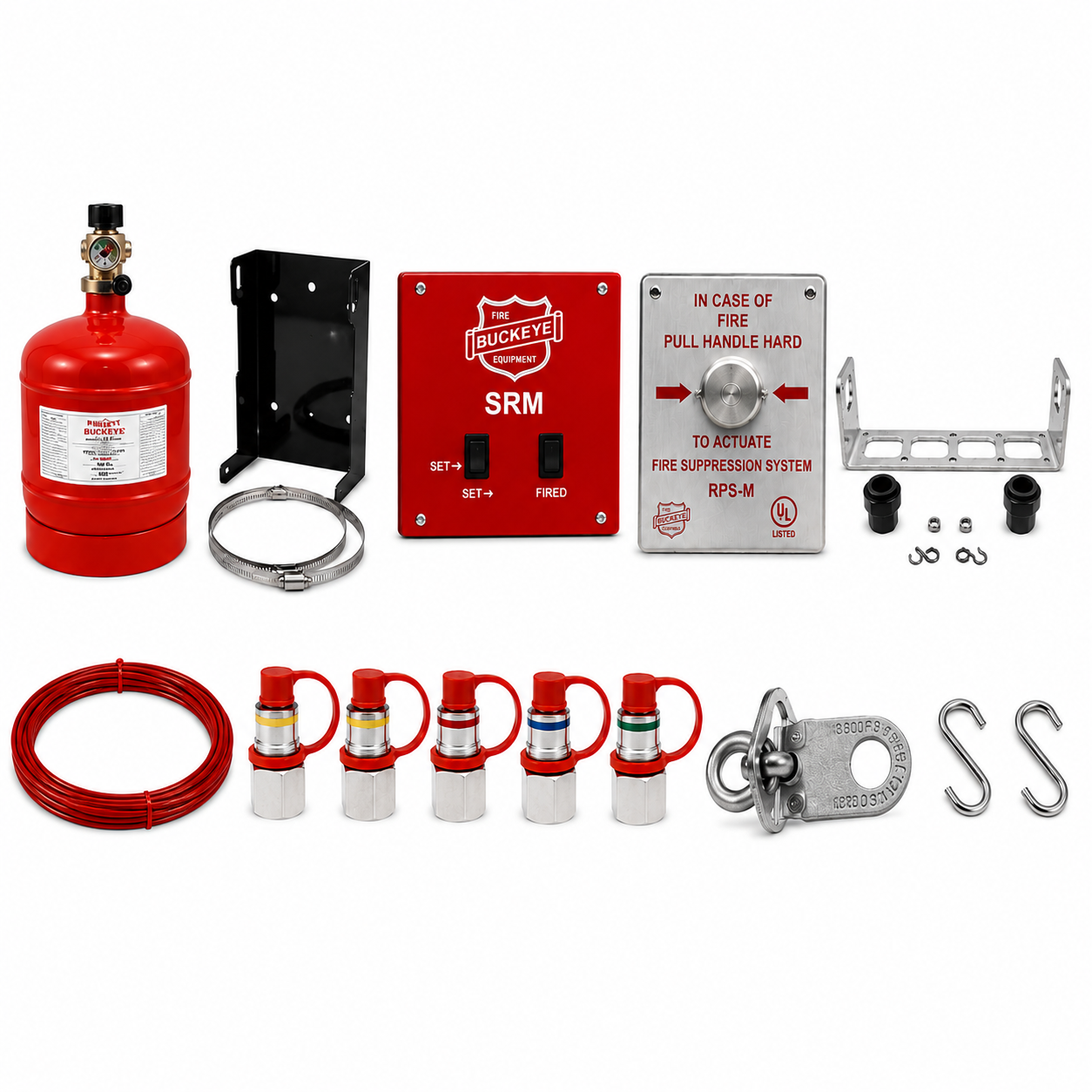 Kit de supresión de cocina Buckeye BFR-5K-SC con cable blindado para sistemas comerciales