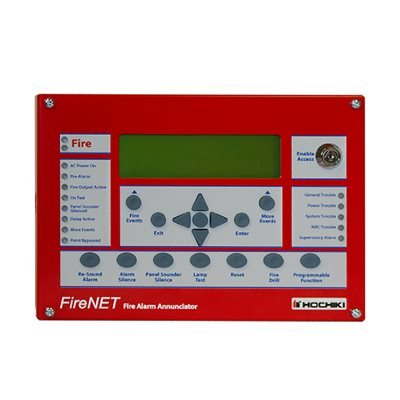 Anunciador serial rojo Hochiki FNLCDSUS00R024 para paneles FireNET y FireNET Plus