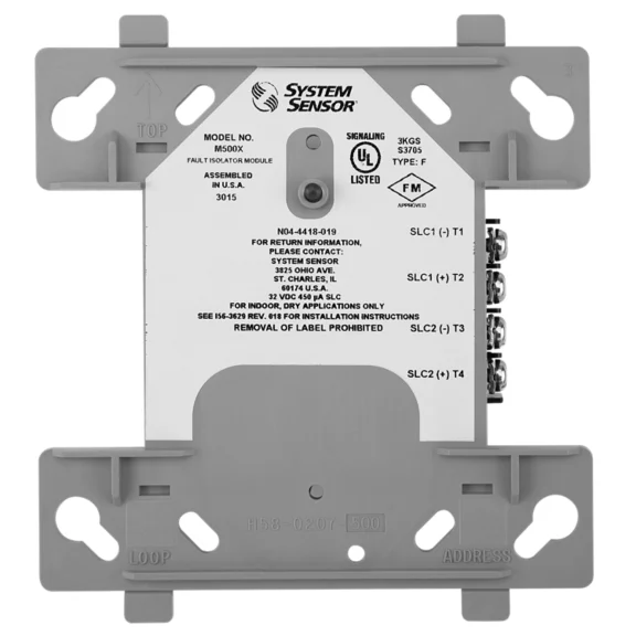 Módulo aislador de fallas System Sensor M500X para sistema de alarma contra incendio