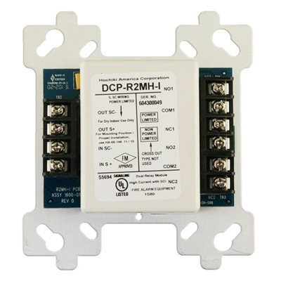 Módulo direccionable de doble relevador con aislador Hochiki R2MH-I de 8 amperes
