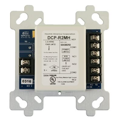 Módulo direccionable de doble relevador Hochiki R2MH de 8 amperes