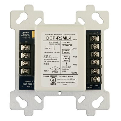 Módulo direccionable de doble relevador con aislador Hochiki R2ML-I de 2 amperes