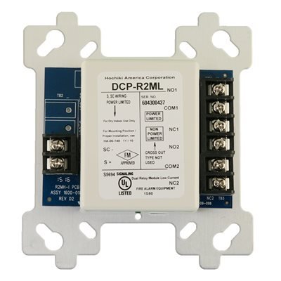 Módulo direccionable de doble relevador Hochiki R2ML de 2 amperes